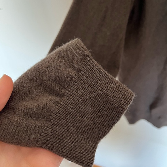 J. Hilburn 100% Cashmere Brown 1/4 Zip Sweater Men’s Large - Picture 4 of 6